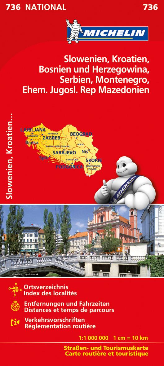 Vorderes Coverbild Michelin Slowenien  Kroatien Bosnien und Herzegowina Serbien Montenegro Ehem. Jugosl. Rep Mazedonien 1 : 1 000 000