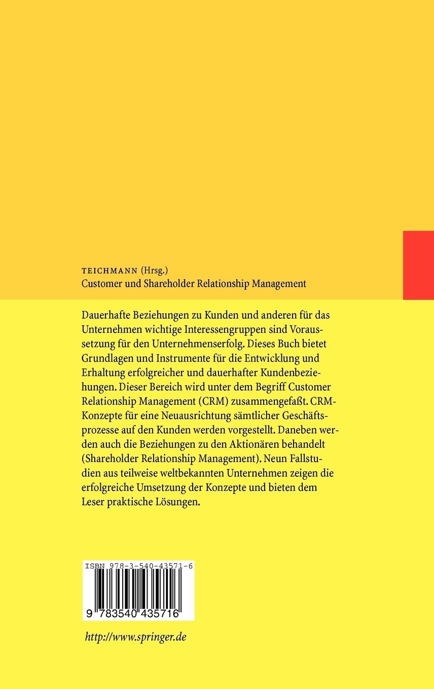 Rückseitencover Customer und Shareholder Relationship Management