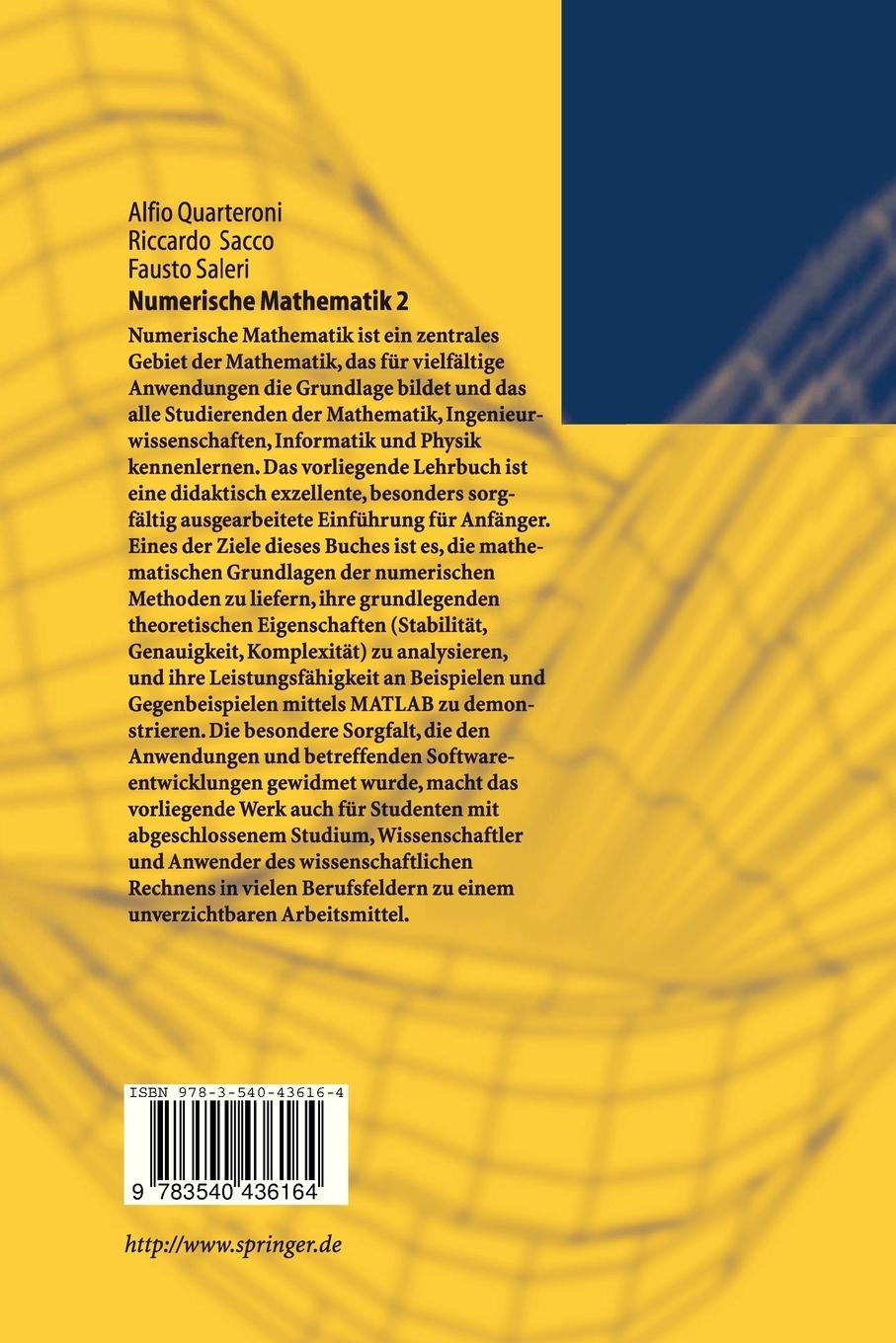 Rückseitencover Numerische Mathematik 2
