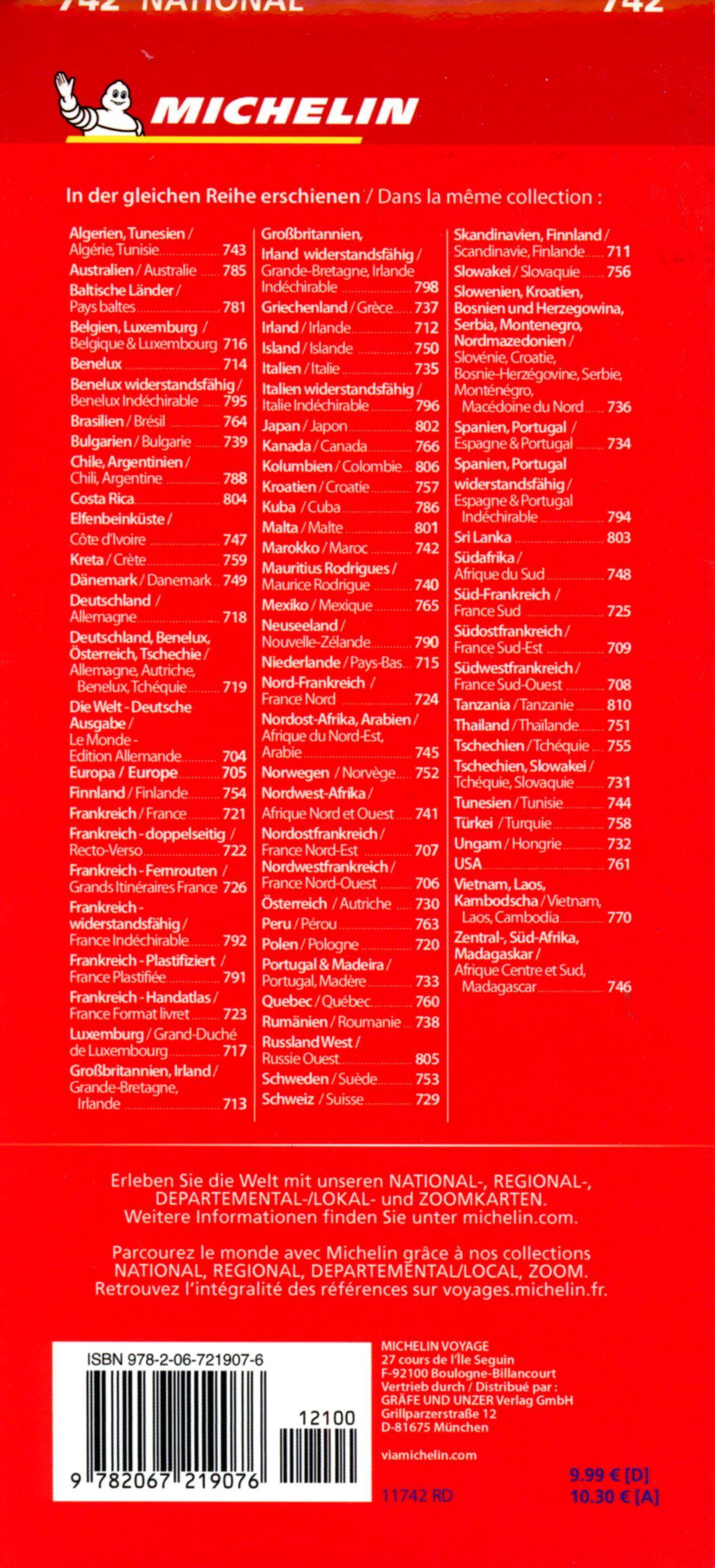 Beispielinhalt (Bild) Michelin Nationalkarte Marokko 1 : 1.000 000