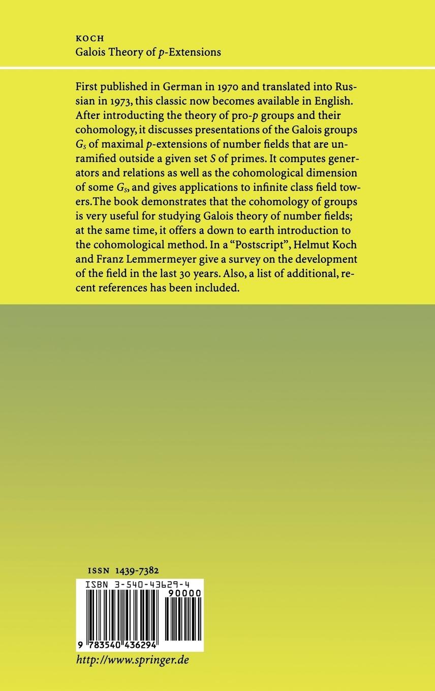 Rückseitencover Galois Theory of p-Extensions