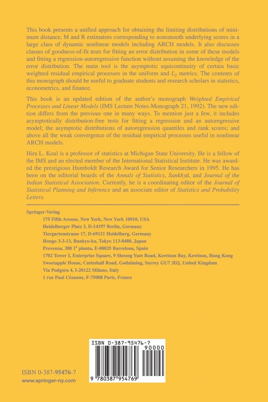 Rückseitencover Weighted Empirical Processes in Dynamic Nonlinear Models