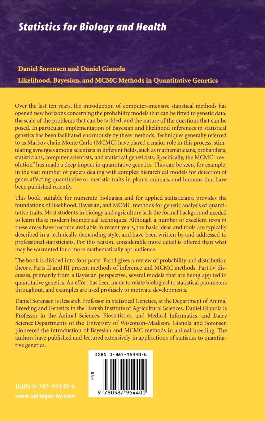 Rückseitencover Likelihood, Bayesian, and MCMC Methods in Quantitative Genetics