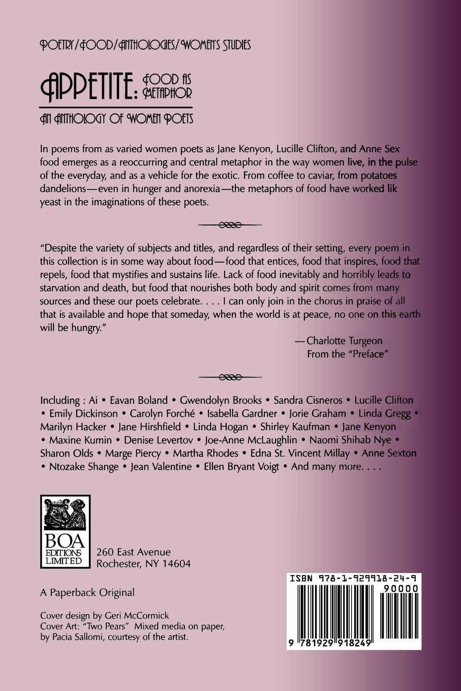 Rückseitencover Appetite: Food as Metaphor