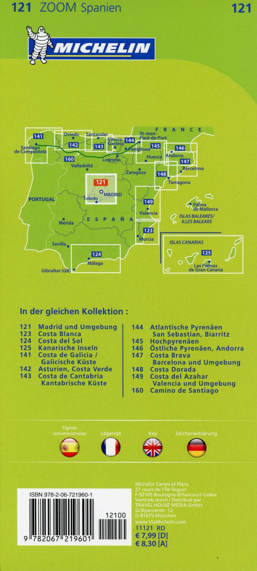 Beispielinhalt (Bild) Michelin Madrid und Umgebung 1 : 170 000