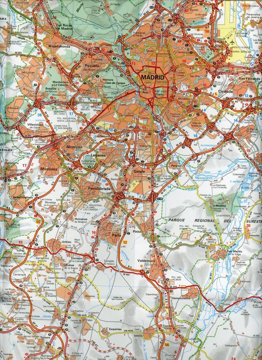 Beispielinhalt (Bild) Michelin Madrid und Umgebung 1 : 170 000