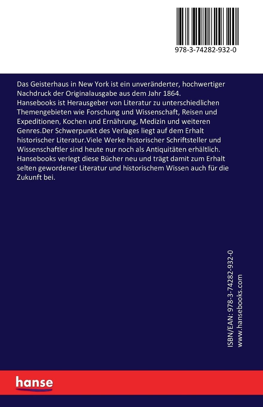 Rückseitencover Das Geisterhaus in New York