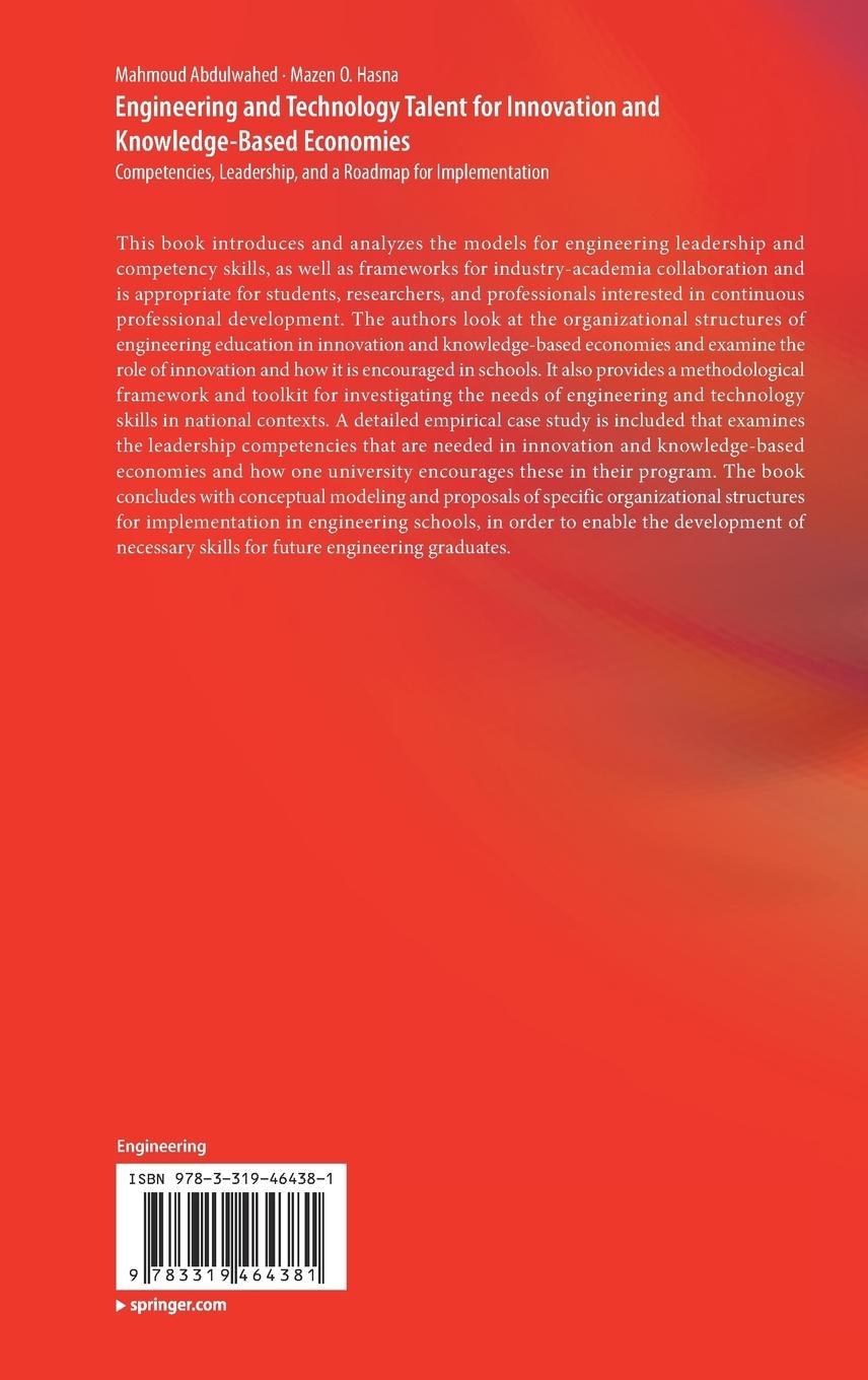 Rückseitencover Engineering and Technology Talent for Innovation and Knowledge-Based Economies