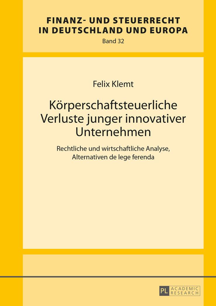 Vorderes Coverbild Körperschaftsteuerliche Verluste junger innovativer Unternehmen
