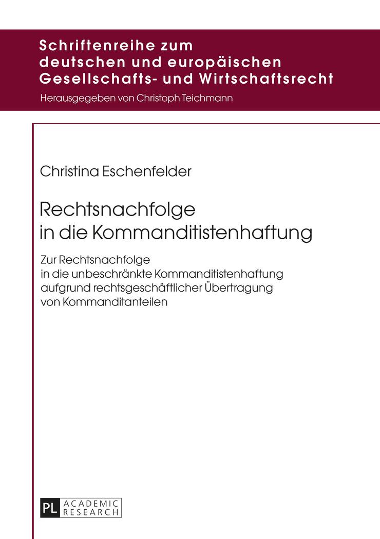 Vorderes Coverbild Rechtsnachfolge in die Kommanditistenhaftung