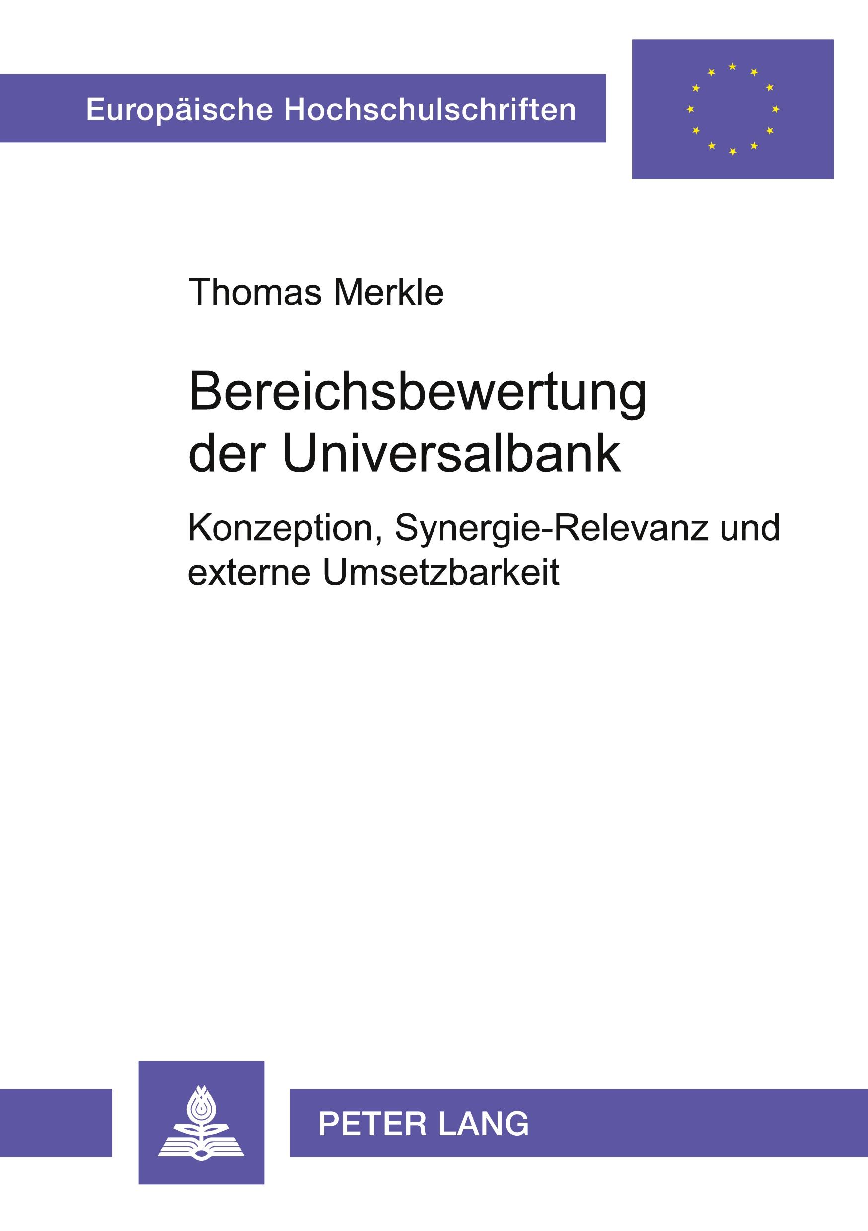 Vorderes Coverbild Bereichsbewertung der Universalbank