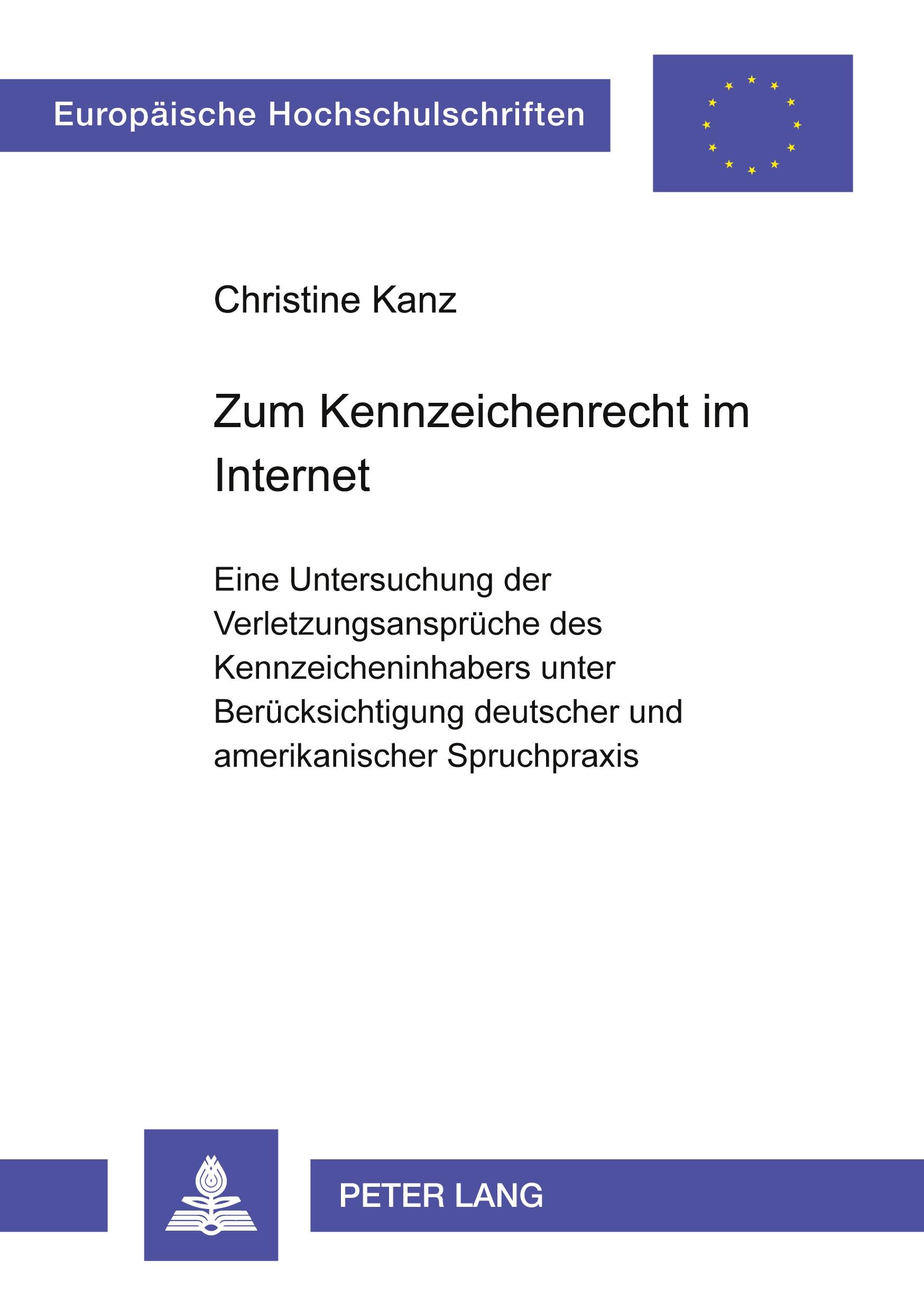 Vorderes Coverbild Zum Kennzeichenrecht im Internet
