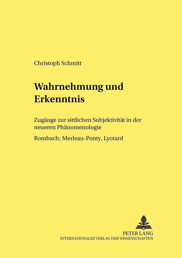 Vorderes Coverbild Wahrnehmung und Erkenntnis