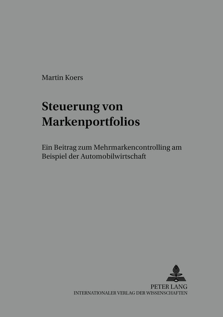 Vorderes Coverbild Steuerung von Markenportfolios