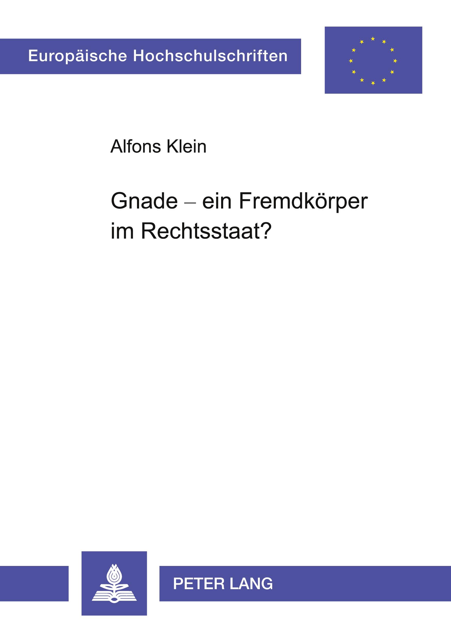 Vorderes Coverbild Gnade - ein Fremdkörper im Rechtsstaat?