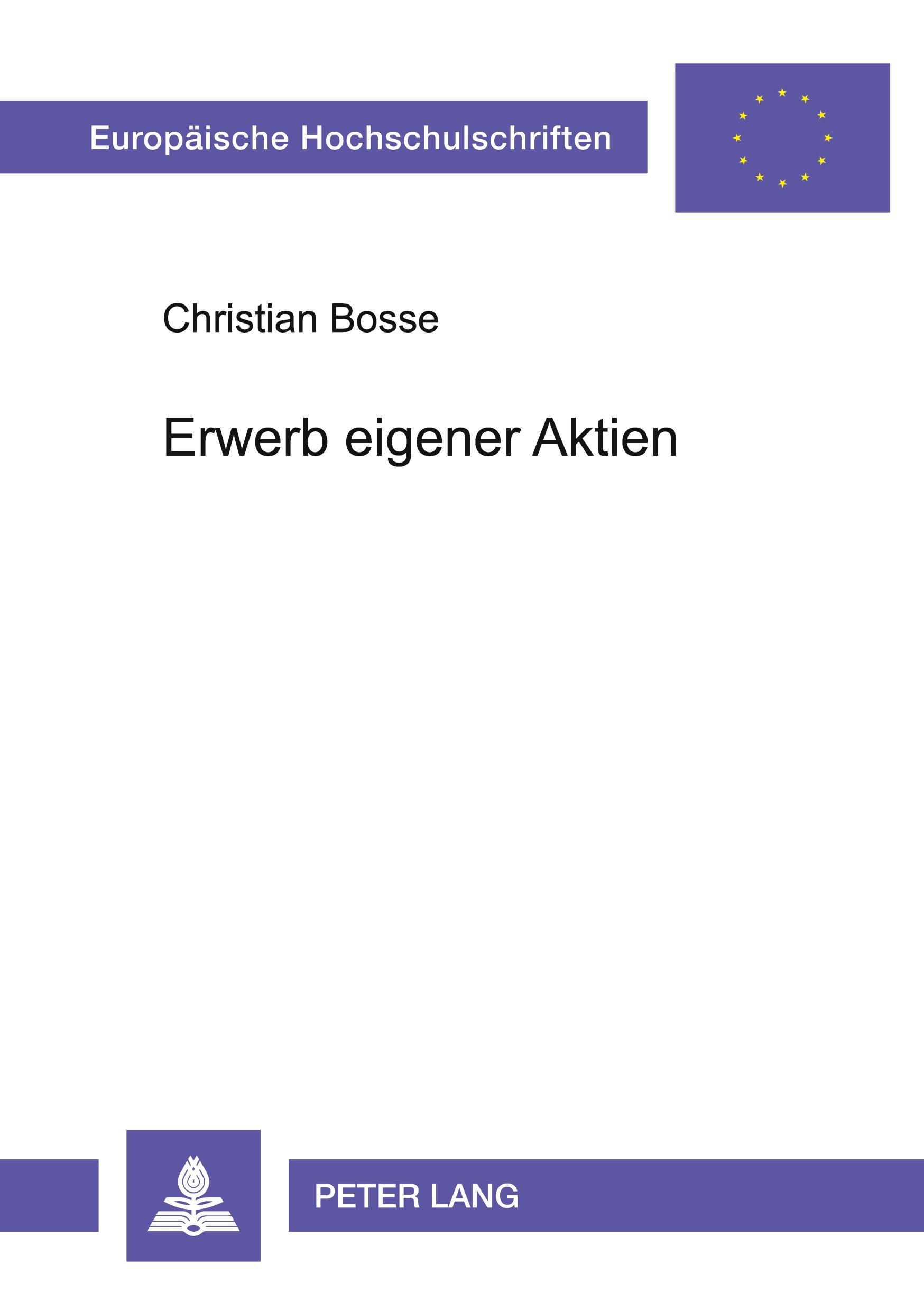 Vorderes Coverbild Erwerb eigener Aktien