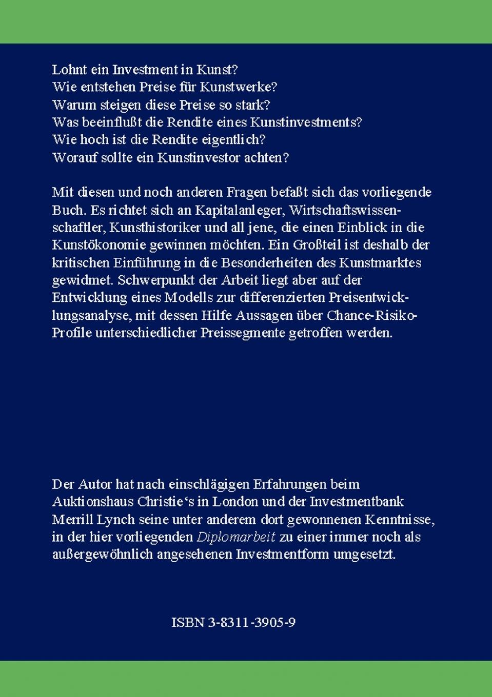 Rückseitencover Kunst als Kapitalanlage