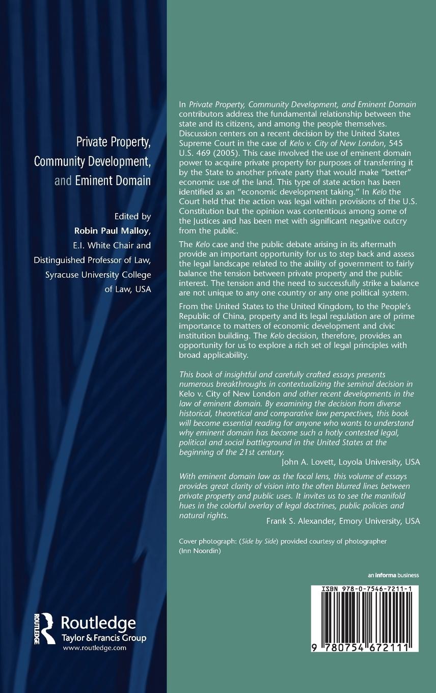 Rückseitencover Private Property, Community Development, and Eminent Domain