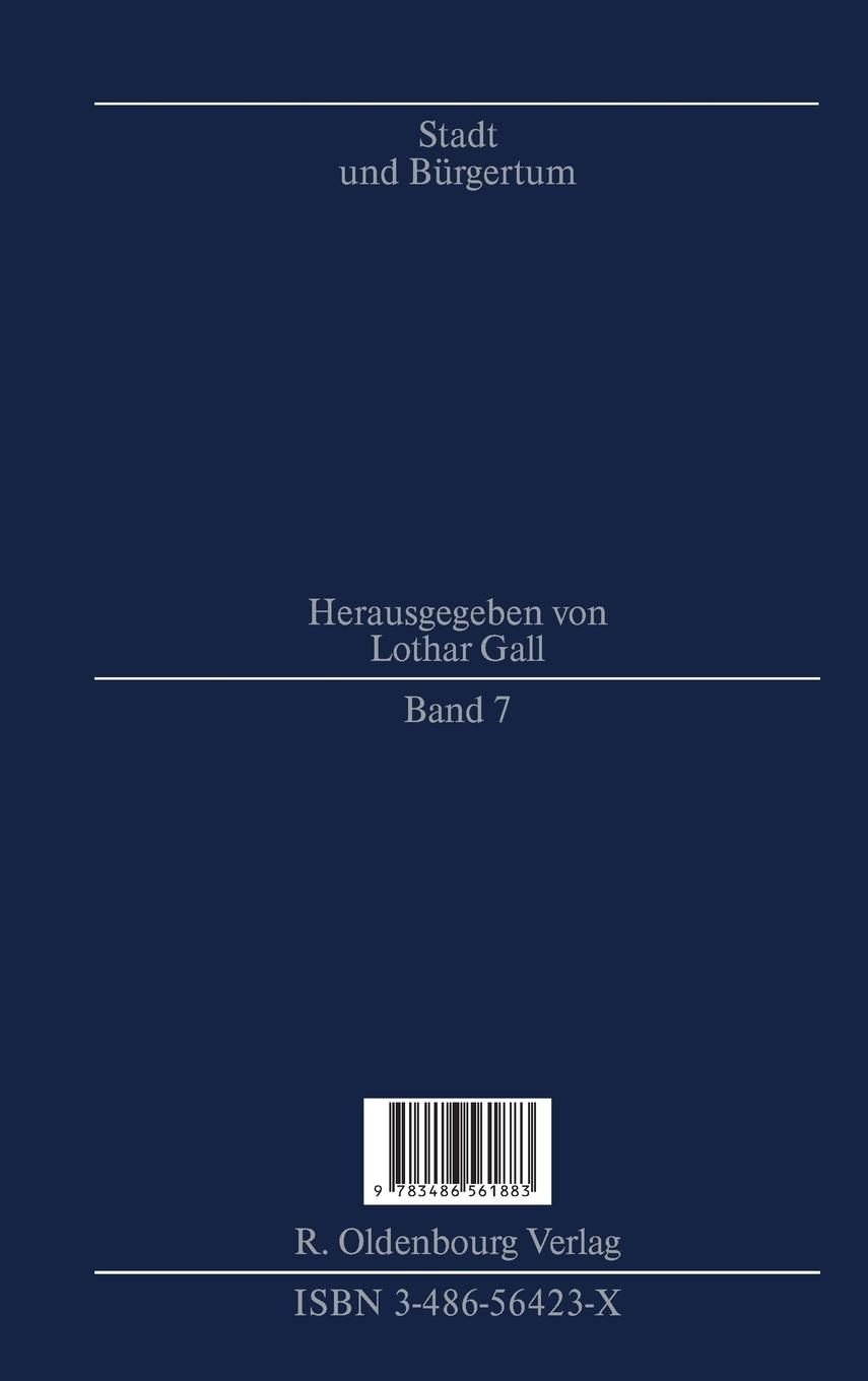 Rückseitencover Stadt und Bürgertum in Frankfurt am Main