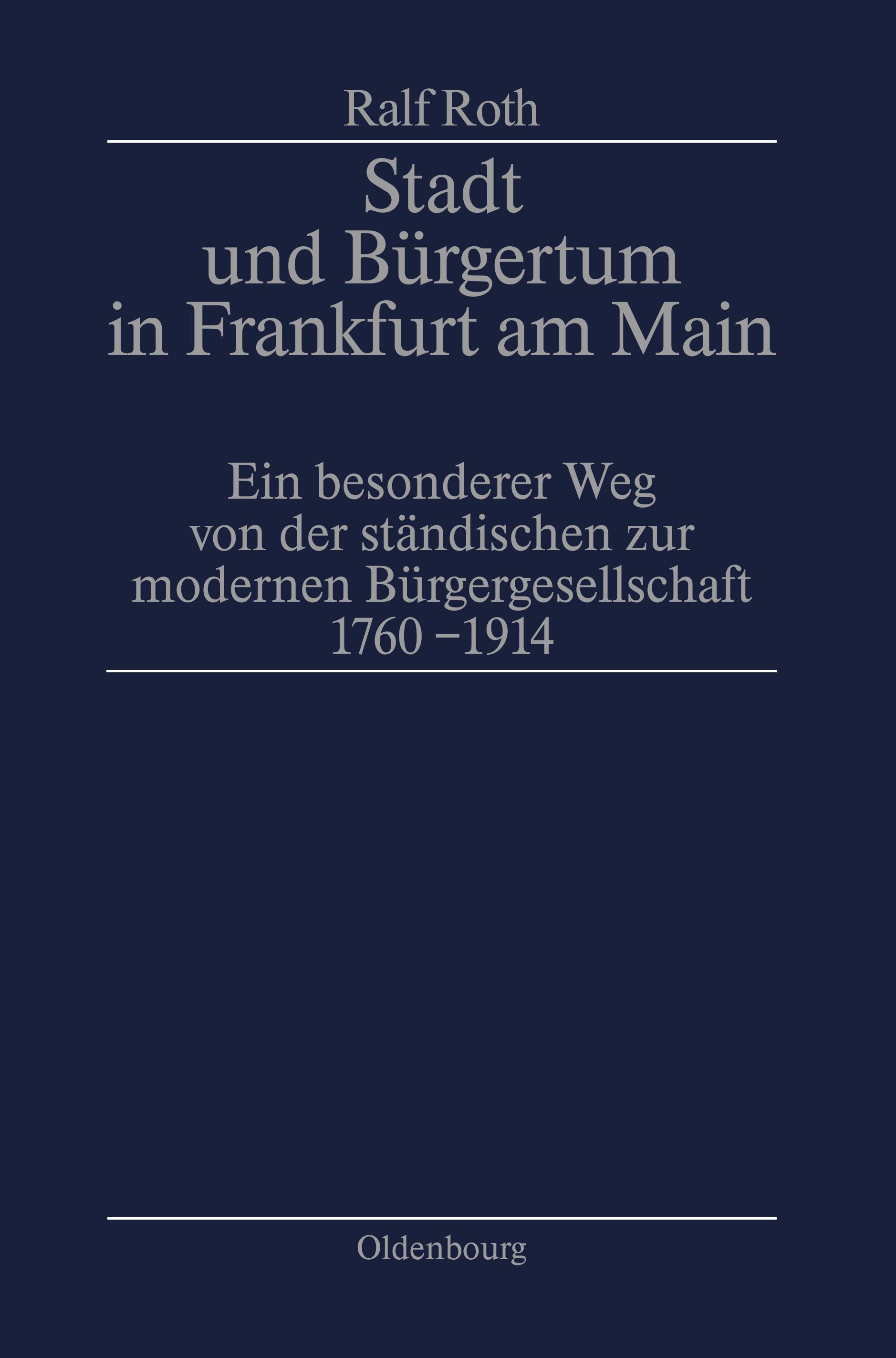 Vorderes Coverbild Stadt und Bürgertum in Frankfurt am Main