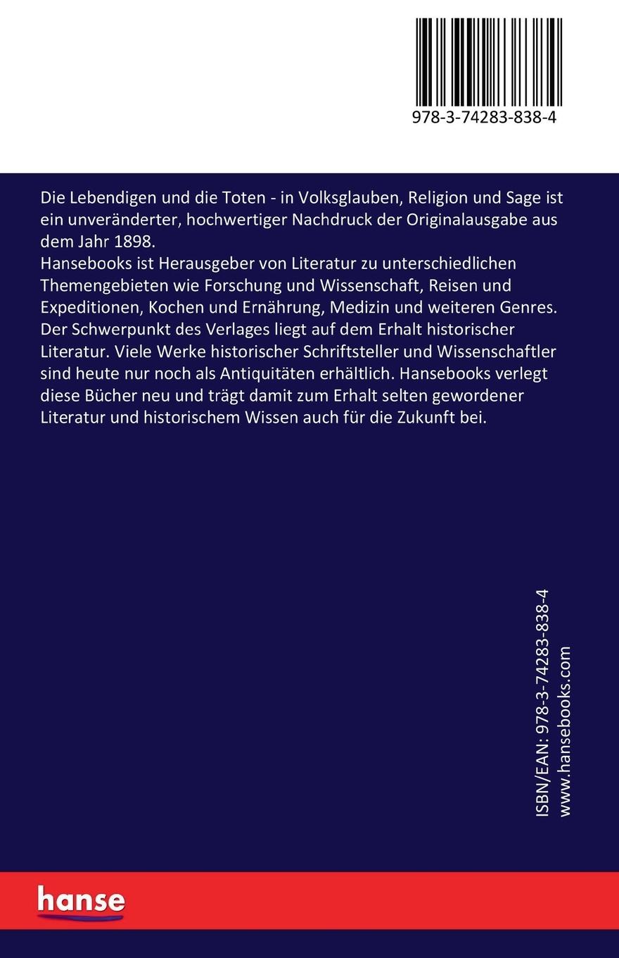 Rückseitencover Die Lebendigen und die Toten