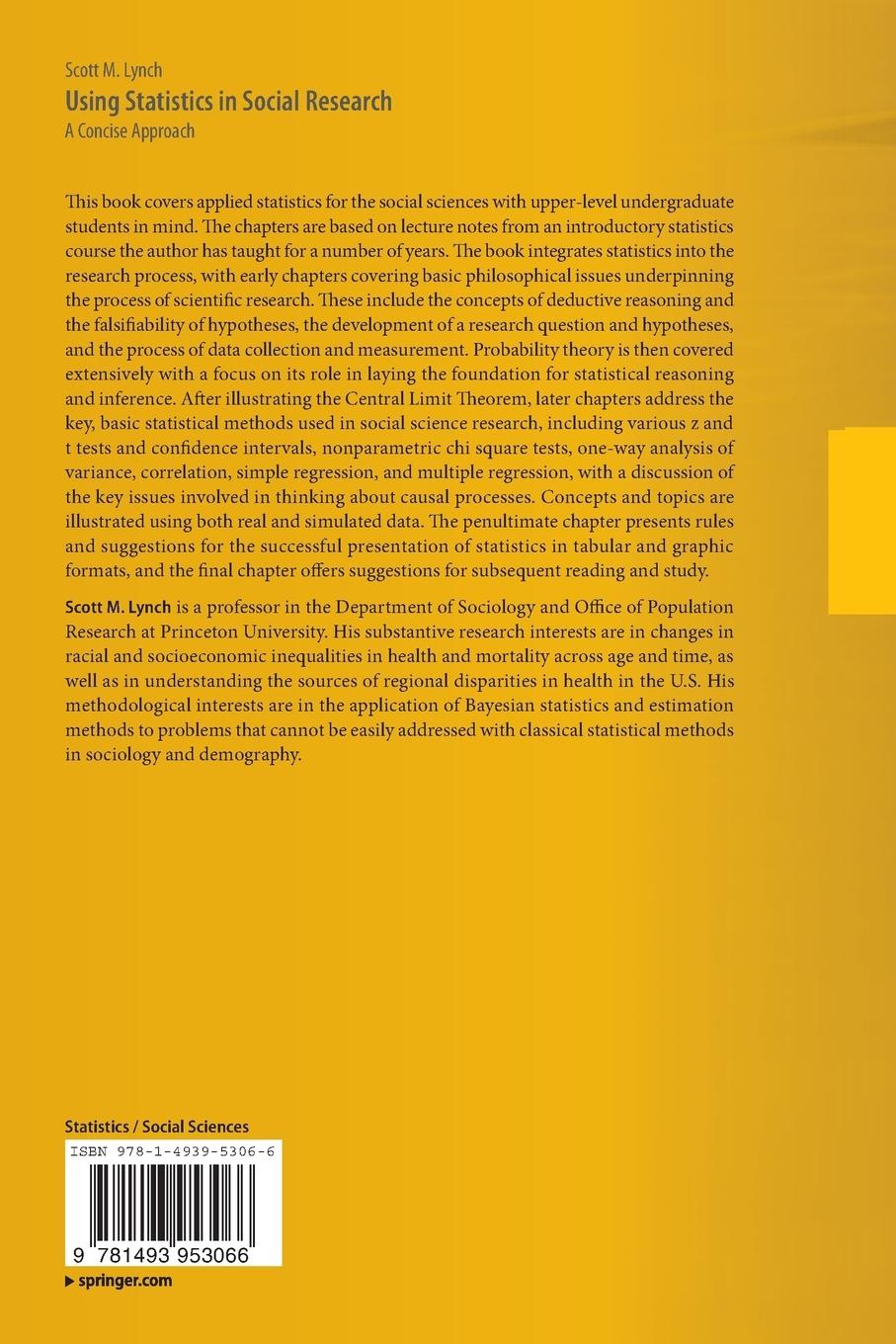 Rückseitencover Using Statistics in Social Research