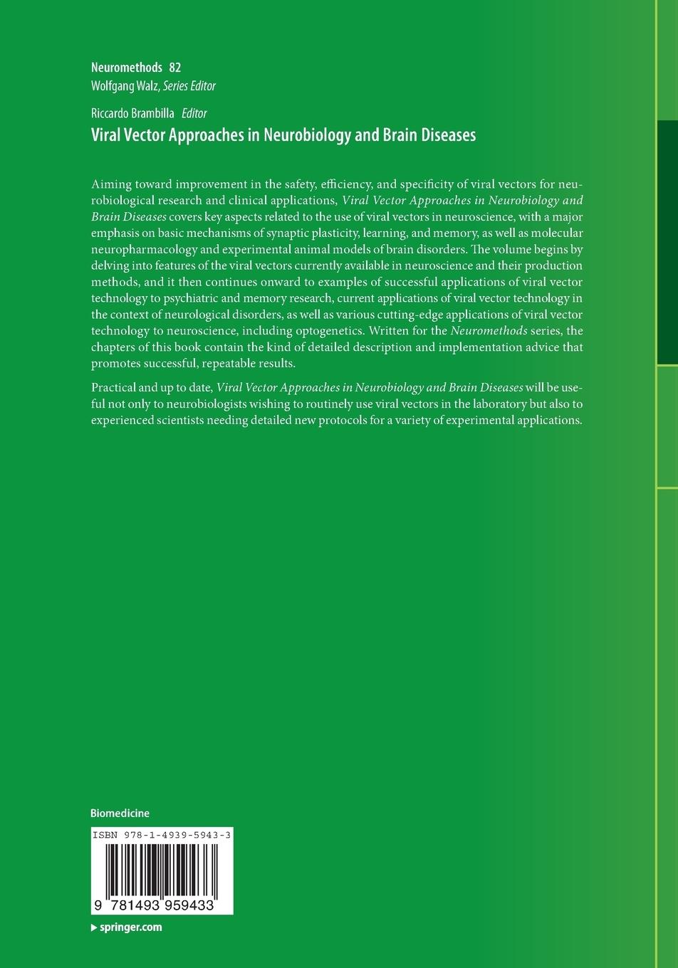 Rückseitencover Viral Vector Approaches in Neurobiology and Brain Diseases