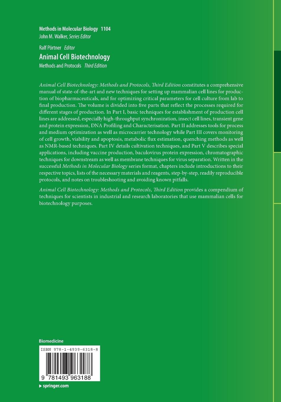 Rückseitencover Animal Cell Biotechnology