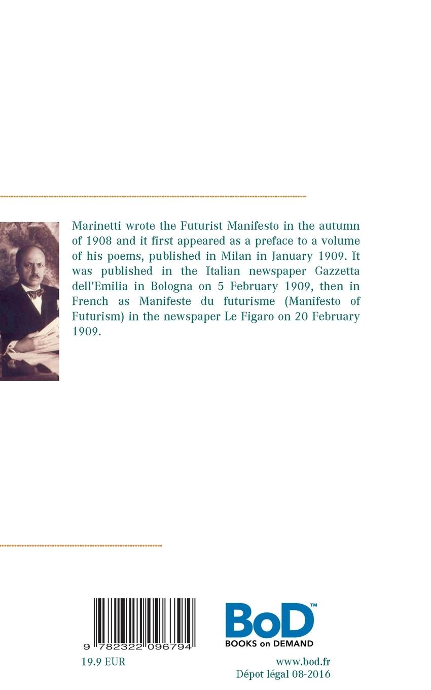 Rückseitencover The Founding and Manifesto of Futurism (multilingual edition)