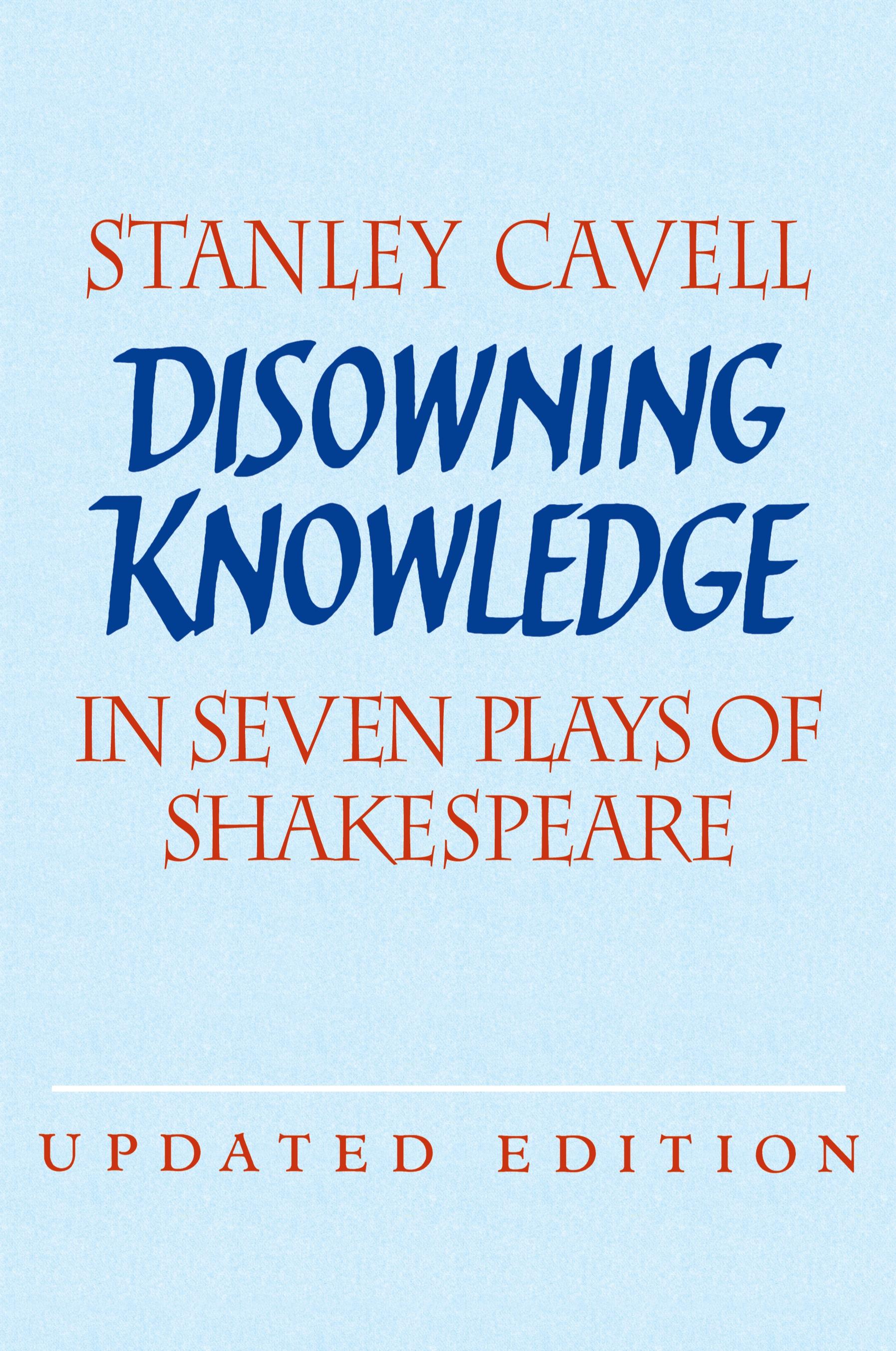 Vorderes Coverbild Disowning Knowledge