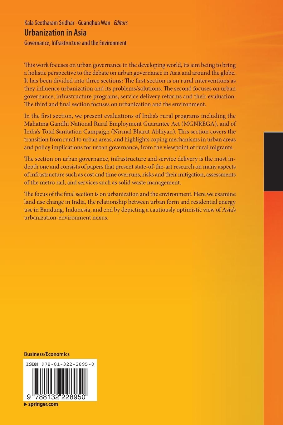 Rückseitencover Urbanization in Asia