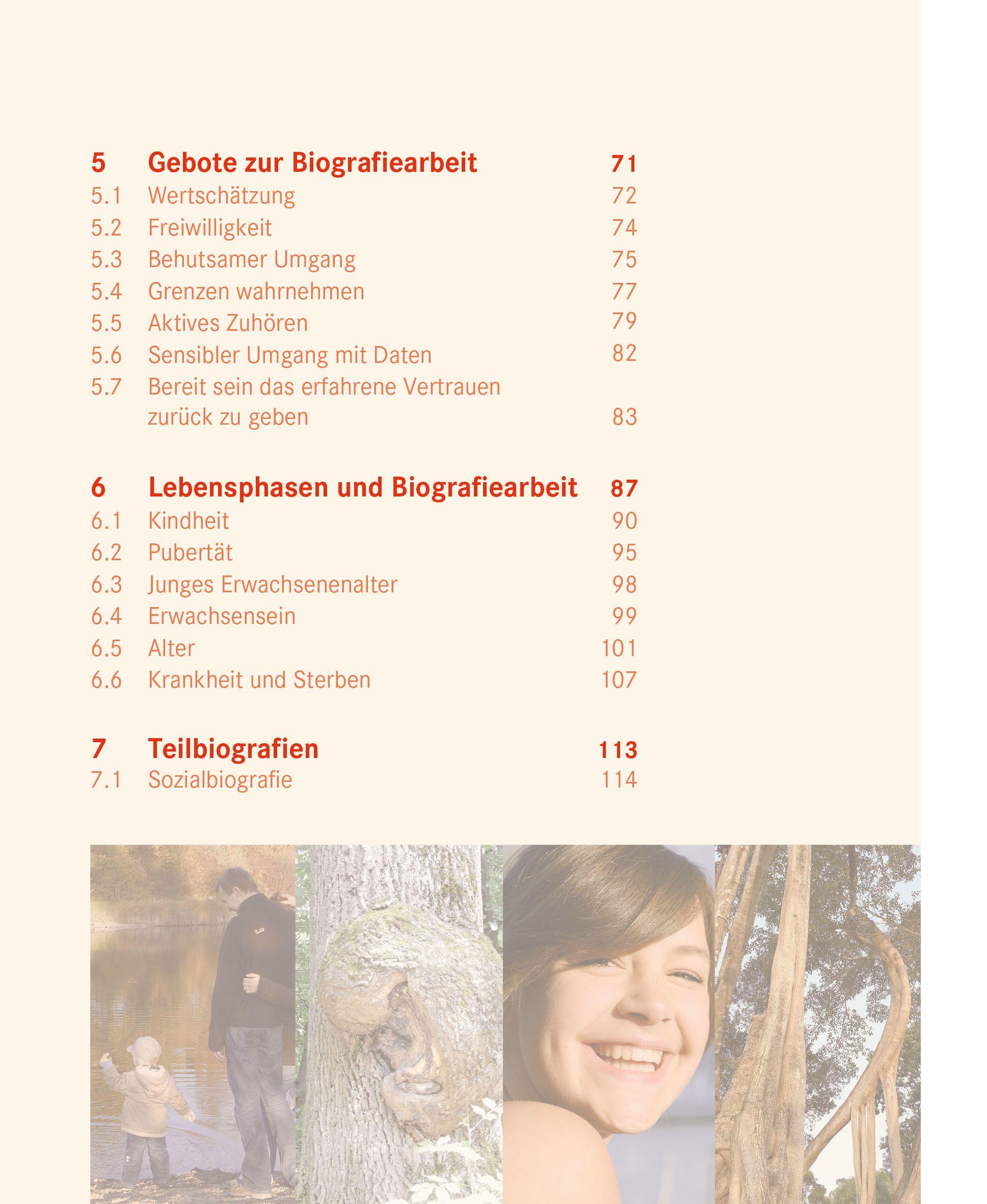 Beispielinhalt (Bild) Biografiearbeit