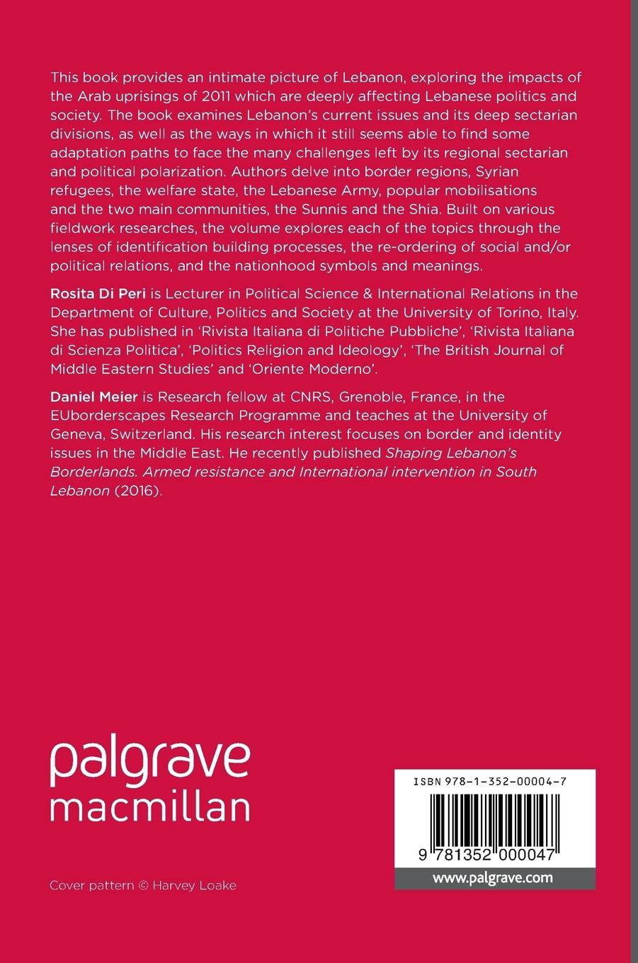 Rückseitencover Lebanon Facing The Arab Uprisings