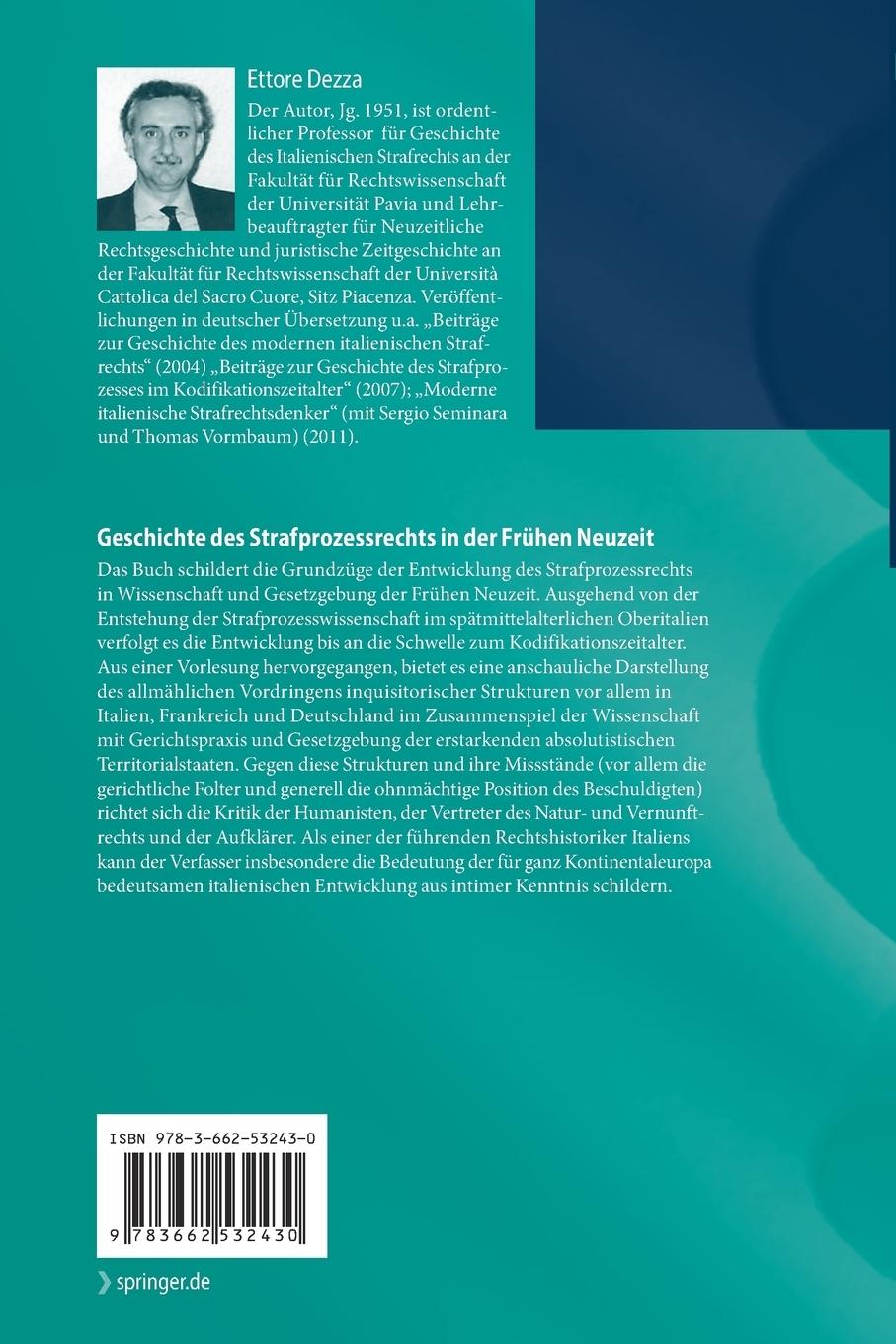 Rückseitencover Geschichte des Strafprozessrechts in der Frühen Neuzeit