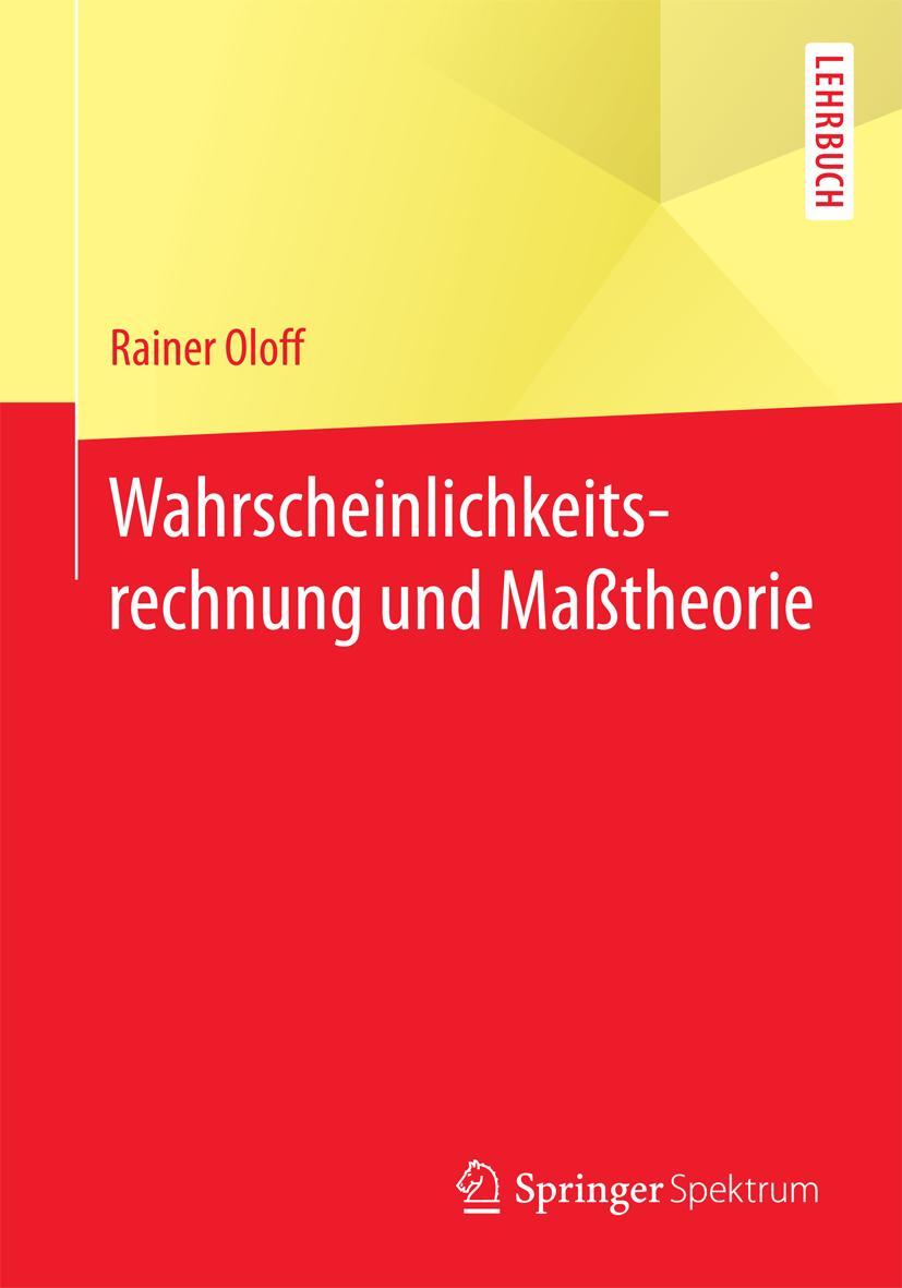 Vorderes Coverbild Wahrscheinlichkeitsrechnung und Maßtheorie
