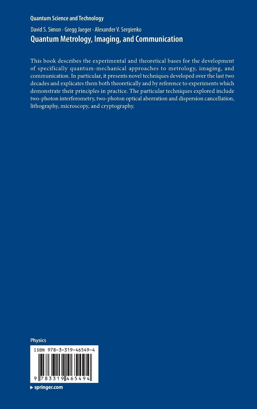 Rückseitencover Quantum Metrology, Imaging, and Communication