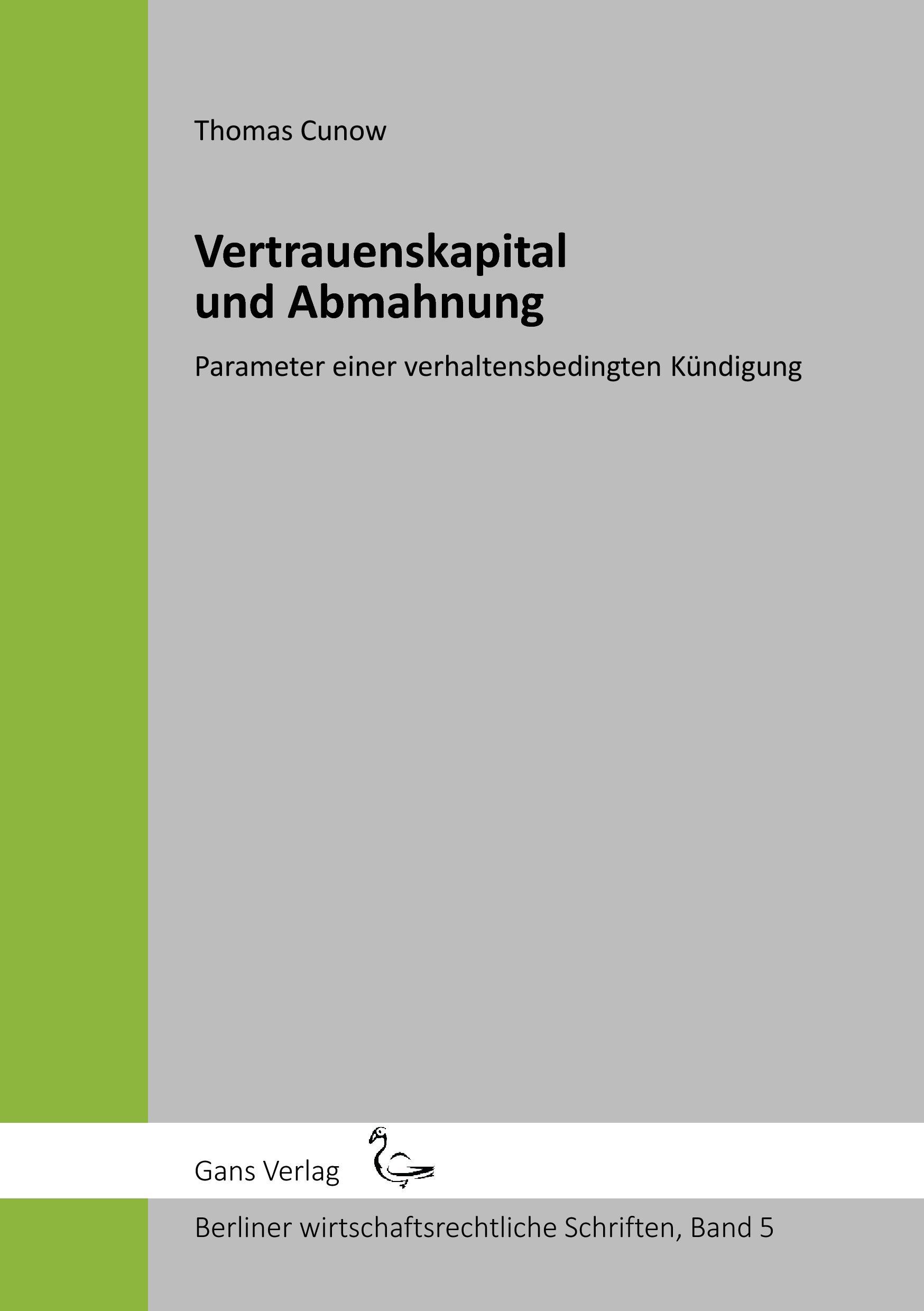 Vorderes Coverbild Vertrauenskapital und Abmahnung