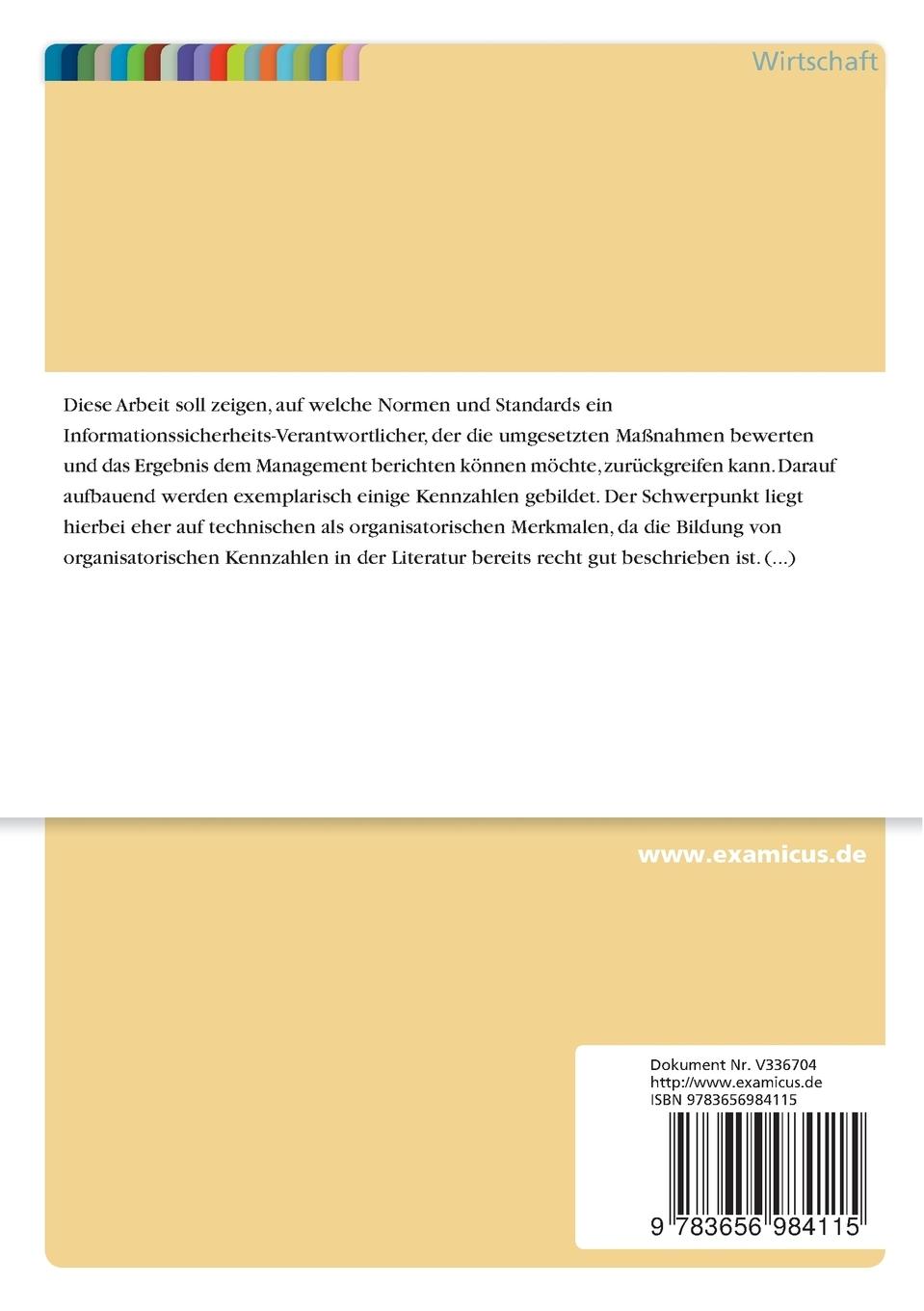 Rückseitencover Entwurf einer IT-Sicherheitsmetrik im Rahmen des IT-Controlling