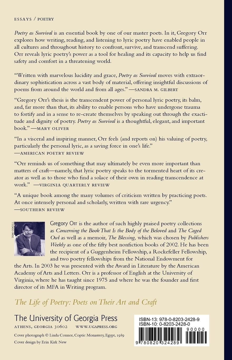 Rückseitencover Poetry as Survival