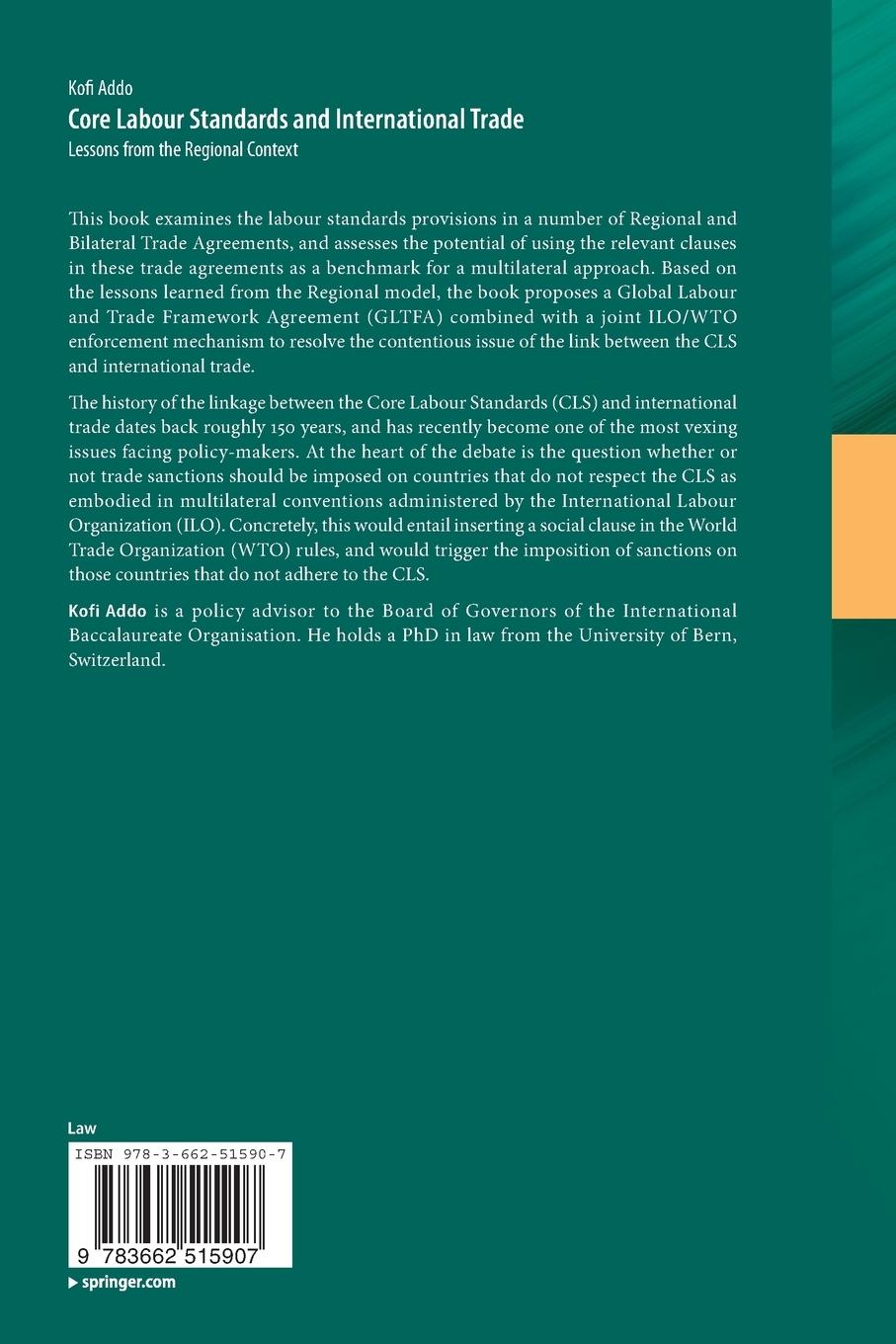 Rückseitencover Core Labour Standards and International Trade