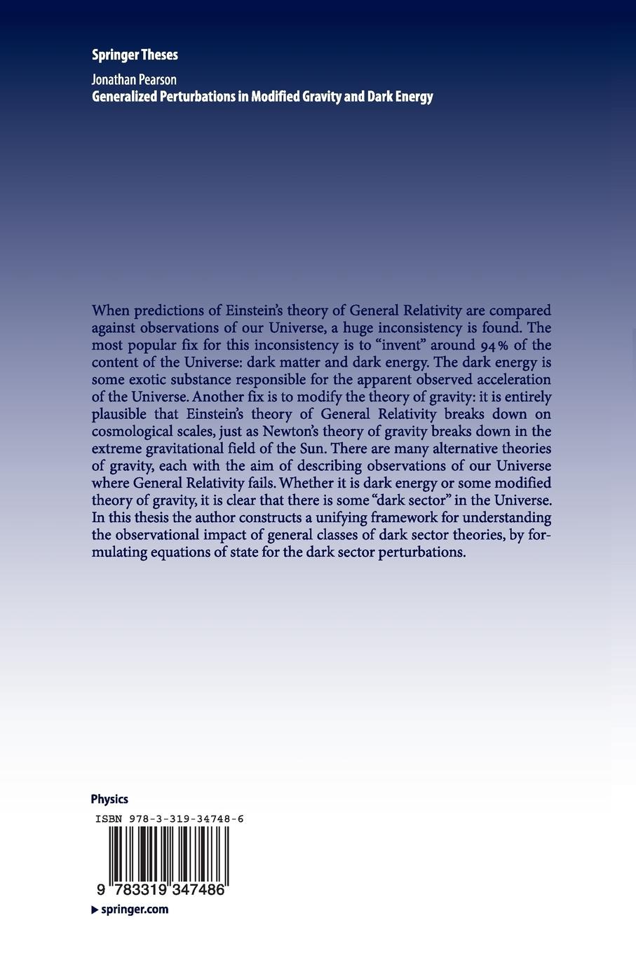 Rückseitencover Generalized Perturbations in Modified Gravity and Dark Energy