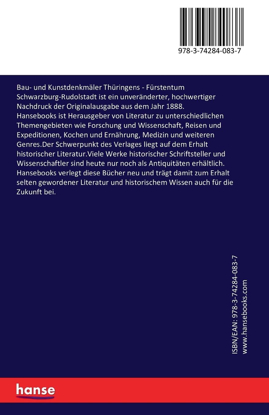 Rückseitencover Bau- und Kunstdenkmäler Thüringens