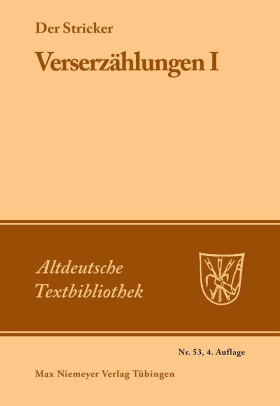 Vorderes Coverbild Verserzählungen I