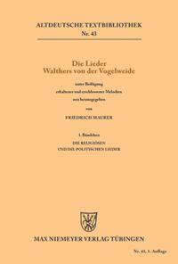 Vorderes Coverbild Die Lieder Walthers von der Vogelweide