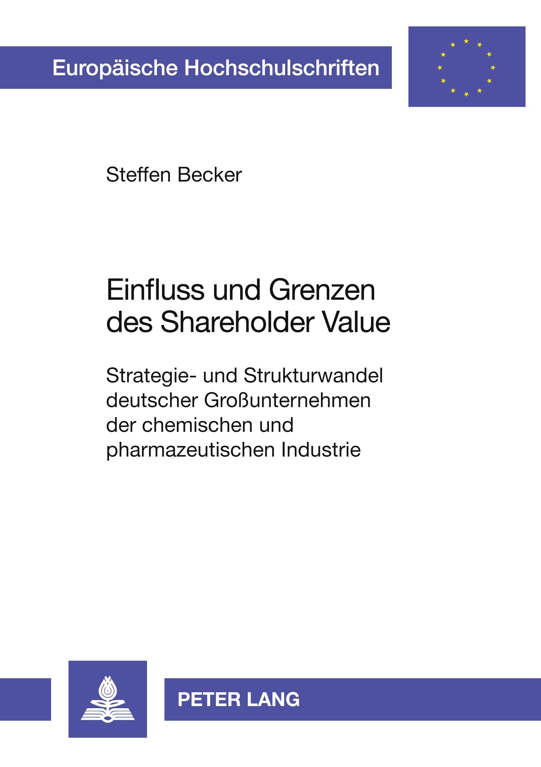 Vorderes Coverbild Einfluss und Grenzen des Shareholder Value