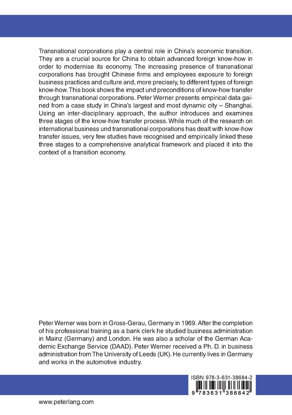 Rückseitencover Economic Transition in the People's Republic of China and Foreign Investment Activities