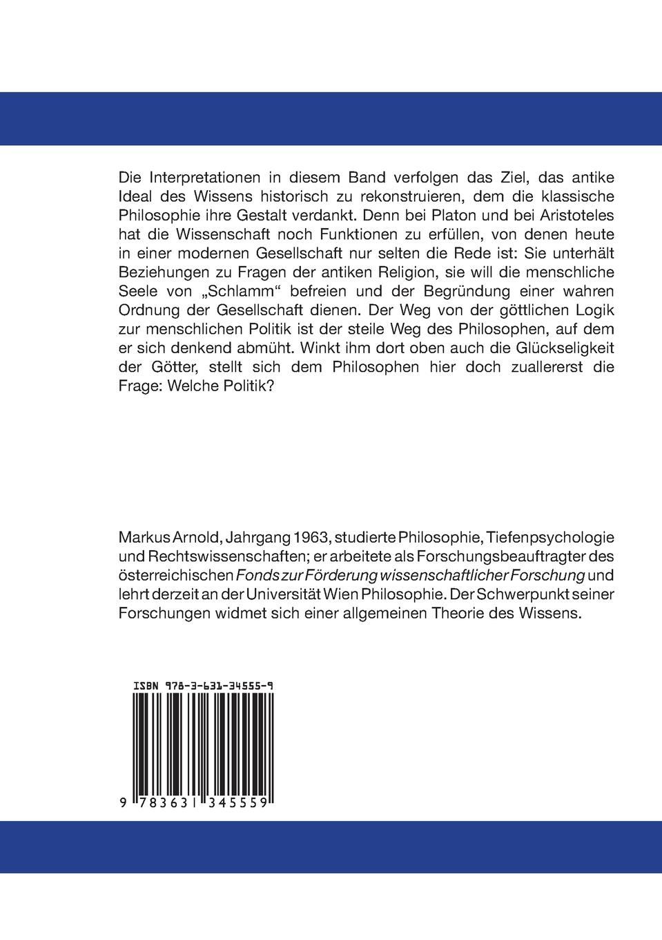Rückseitencover Von der göttlichen Logik zur menschlichen Politik