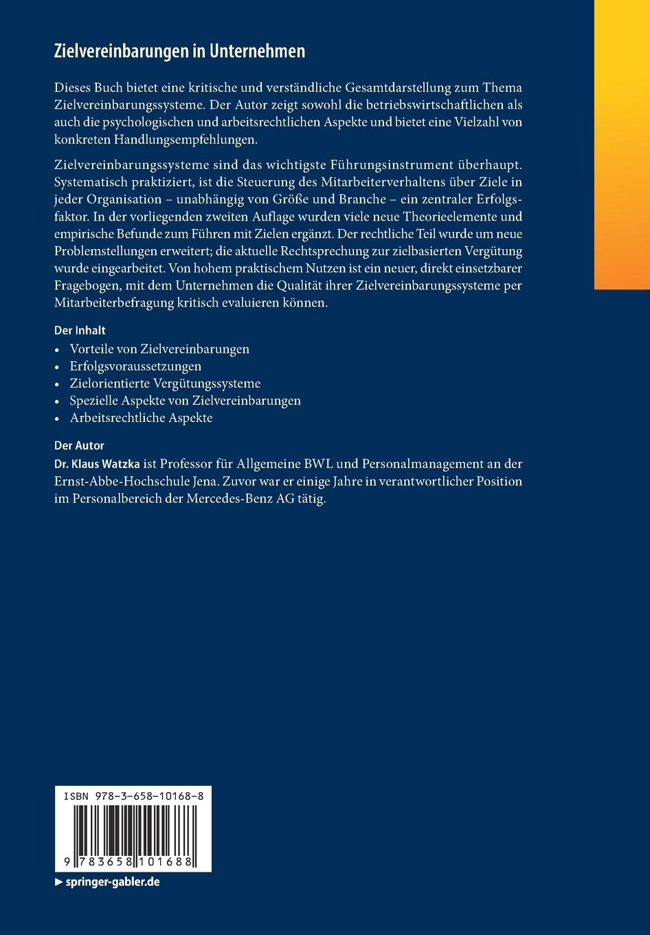 Rückseitencover Zielvereinbarungen in Unternehmen