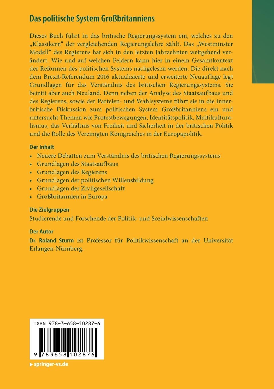 Rückseitencover Das politische System Großbritanniens