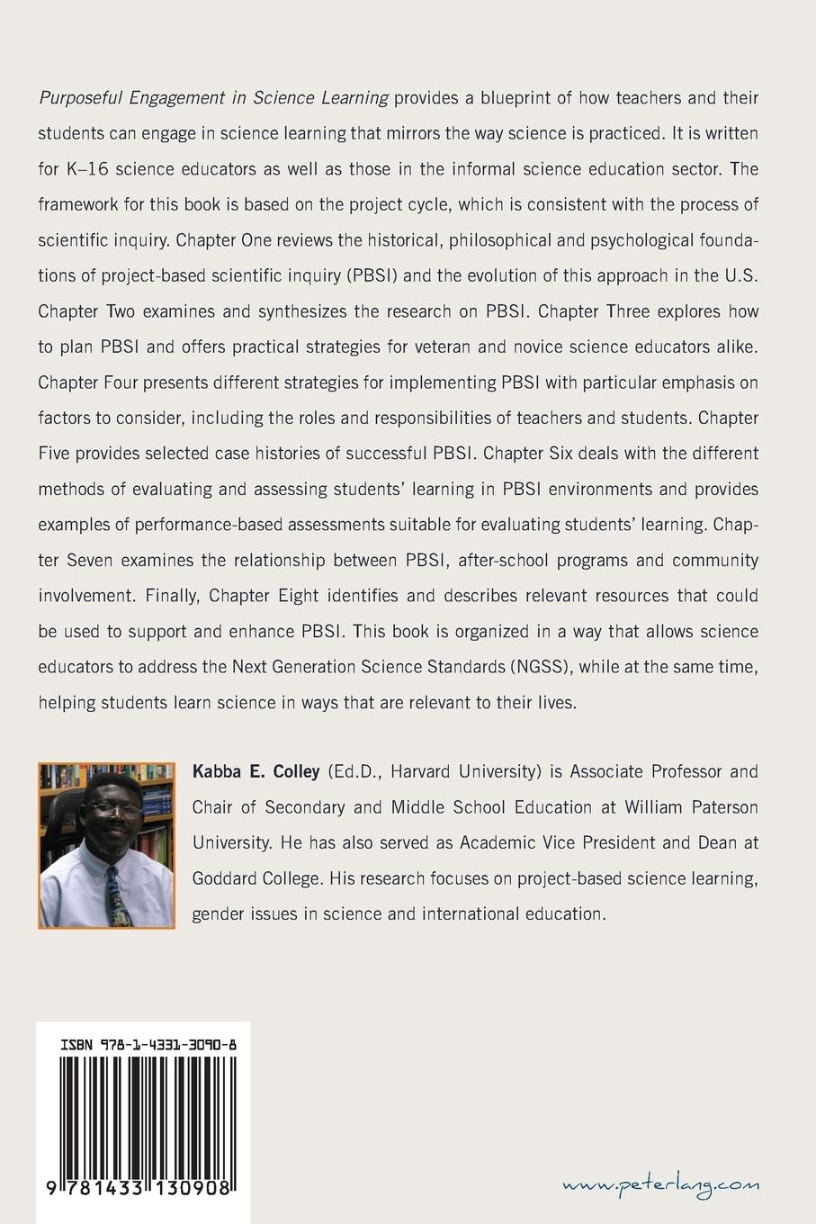 Rückseitencover Purposeful Engagement in Science Learning